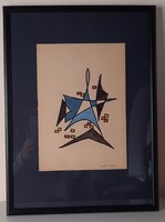 Barta István "Absztrakt kompozíció 1." festmény