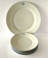 RÉGI EGYEDI HERENDI " PA "MONOGRAMOS PORCELÁN SÜTIS,SZENDVICSES KÉSZLET