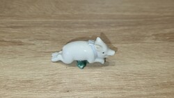 100 éves Herendi porcelán malac, malacka 6 cm hosszú, 2,5 cm. magas