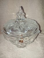 2500/112 Walther Glass német üveg szőlőlevél mintás bonbonier