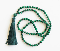 Malachit mala lánc (109 szem) - imafüzér meditációhoz buddhista, buddhizmus