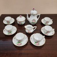 Herendi Map virágmintás porcelán kávéskészlet, kávés készlet