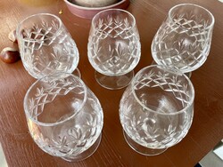 5 db-os kristály konyak pohár készlet