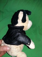 Retro minőségi ELVIS PRESLEY bőrdzsekis PLÜSS MACI előad egy dalt gombnyomásra 24 cm a képek szerint