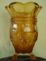 Vintage glass vase , hana machovska , mstišov moser??? Czechoslovakia has a fault