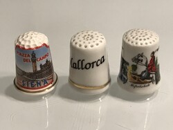 Porcelain thimbles from a collection, 3 pcs