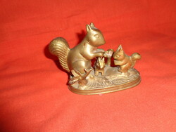 Solid Brass Squirrel Family Decor