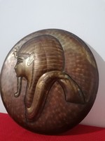 Egyiptomi, réz falitányér
