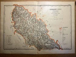 Máramaros vármegye térképe. Hátsek 1880. A magyar szent korona országainak... Kárpátalja. Erdély.