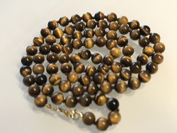 Tigrisszem ásványból készült nyaklànc, 80 cm hosszú