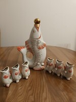 Porcelán likőrös készlet - szovjet