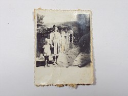 Régi kép fotó fénykép - anyuka és kislány