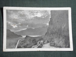 Képeslap,Piuszi tanulmányutak sorozat,4.sz,Svájc,Esthangulat a Brüningen,autó látkép részlet, 1929-