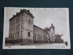 Képeslap,Pécs,Erzsébet tudományegyetem központi épület látkép,részlet,1929-