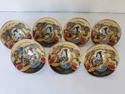 7 db Satsuma japán porcelán szakés pohár