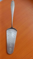 Régi Bensdorf alpakka tortalapát vésett epermintával, 24 cm, jelzett