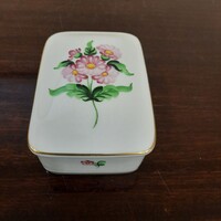 Herendi Map virágmintás porcelán doboz, bonbonier