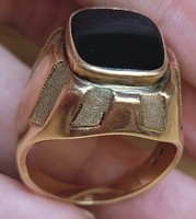 Masszív Art Deco 14k arany ónix köves férfi pecsétgyűrű