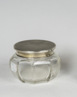 Ezüst fedeles üvegtégely