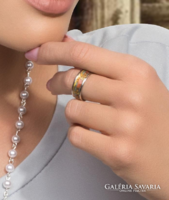 Orvosi acél gyűrű Szűz Mária képével díszítve körkörösen. Nagyon szép fényes