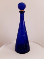 Hollóházi Blue Glass Butealla with Sea Creatures