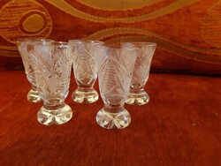 Ajkai kristály 5 db pálinkás pohár