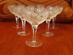 Ajkai kristály nagy méretű pezsgős pohárszett