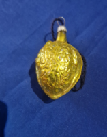 Régi üveg karácsonyfa dísz dió arany színű