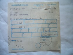 Távbeszélőszámla 1982. december