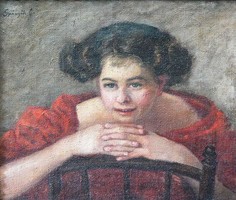 Spányik Kornél jelzéssel "Fiatal leány"