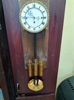 3 Heavy Antique Bronze Cased Wall Clocks, Sliding Wooden Movement