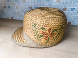 Gyerek szalmakalap / díszes kalap / 50-es
