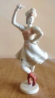 Hollóházi táncos lány (csárdáskirálynő) porcelán figura / kb. 28,5cm magas