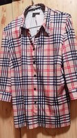 Canda Burberry kockás prémium minőségű blúz különlegesség 46 rugalmas
