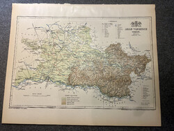 Arad vármegye térképe. Gönczy 1897. Magyarország kézi atlasza. Erdély