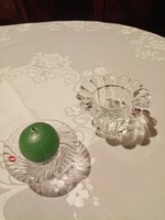 2 db  üveg gyertyatartó  /  mécsestartó  - skandináv /  finn Iittala és  francia Reims