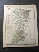 Temes vármegye térképe. Gönczy 1897. Magyarország kézi atlasza. Erdély