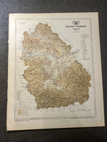 Hunyad vármegye térképe. Gönczy 1897. Magyarország kézi atlasza. Erdély