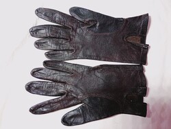 Kesztyű bőr bélés nélkül vékony kézre 7-es méret retro autós bőrkesztyű