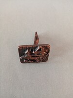 Régi magyar iparművészeti vörösréz / bronz mandzsettagomb keresi párját!!