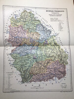Hunyad vármegye térképe. Kogutowicz 1905. Magyar Földrajzi Intézet. Erdély
