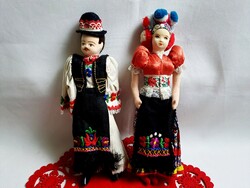 Retro Mezőkövesdi Matyó pár, lány és fiú rongybaba kb. 28 cm 2-es