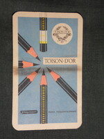 Kártyanaptár,Csehszlovákia,TOISON D'OR írószergyár,ceruza, 1961,   (7)  -sérült-