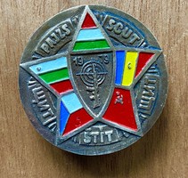 PAJZS 1979 KATONAI SZÖVETSÉG POLINSZKY RETRO BRONZ RÉZÖTVÖZET KISPLASZTIKA EMLÉKTÁRGY