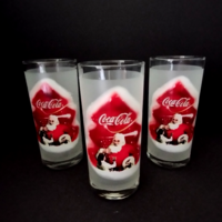 3 DB KARÁCSONYI COCA-COLA ÜVEG POHÁR