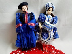 Népviseletes lány csikós ruhás fiú rongybaba kb. 27 cm 1-es