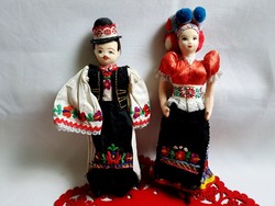 Retro Mezőkövesdi Matyó pár, lány és fiú rongybaba kb. 28 cm 1-es
