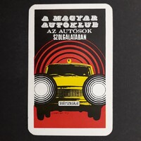 Kártyanaptár 1974 - Magyar Autóklub, Az Autósok Szolgálatában feliratú retró zsebnaptár