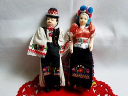 Retro Mezőkövesdi Matyó pár, lány és fiú rongybaba kb. 28 cm 4-es