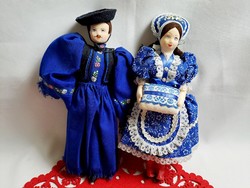 Népviseletes lány csikós ruhás fiú rongybaba kb. 27 cm 2-es